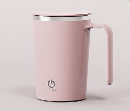 Kitchen Electric Mixing Cup Stirring Coffee Cup Automatic Mixing Mugs Cup Lazy Rotating Magnetic Water Cup - Color: Pink, Electrical outlet: USB