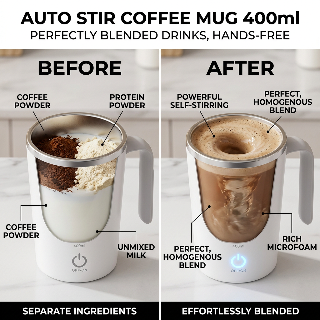 Auto Stir Coffee Mug 400ml